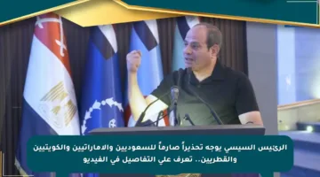 الرئيس السيسي يوجه تحذيراً صارماً للسعوديين والإماراتيين والكويتيين والقطريين.. تعرف على التفاصيل في الفيديو